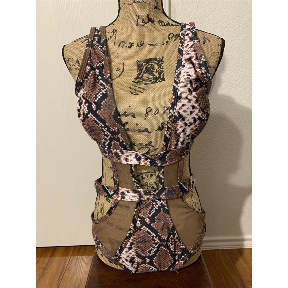 matte collection Sexy Large Women's Swimsuit One Piece Snake Print Nwot